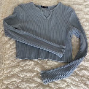 Brandy Melville Size Small light blue long sleeve cotton top